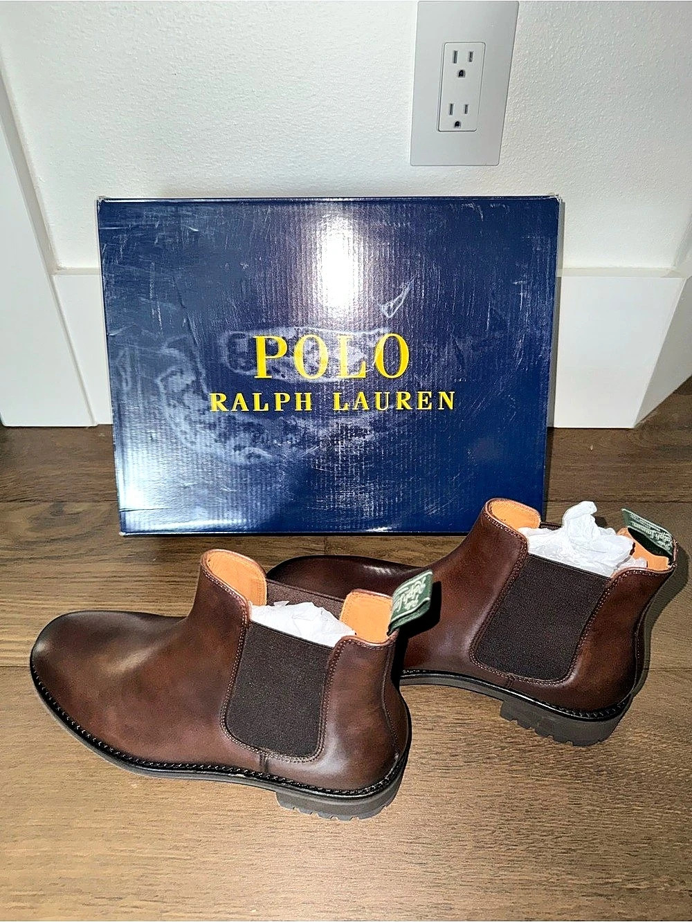 Polo Ralph Lauren Oslo Leather Chelsea Boots Brown